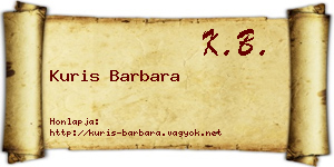 Kuris Barbara névjegykártya
