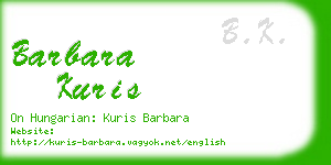 barbara kuris business card